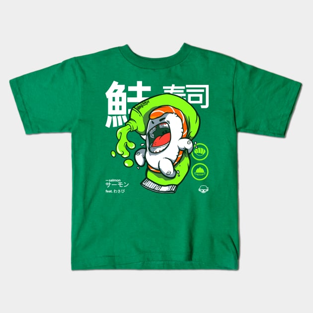 Salmon Sushi feat. wasabi Kids T-Shirt by mankeeboi